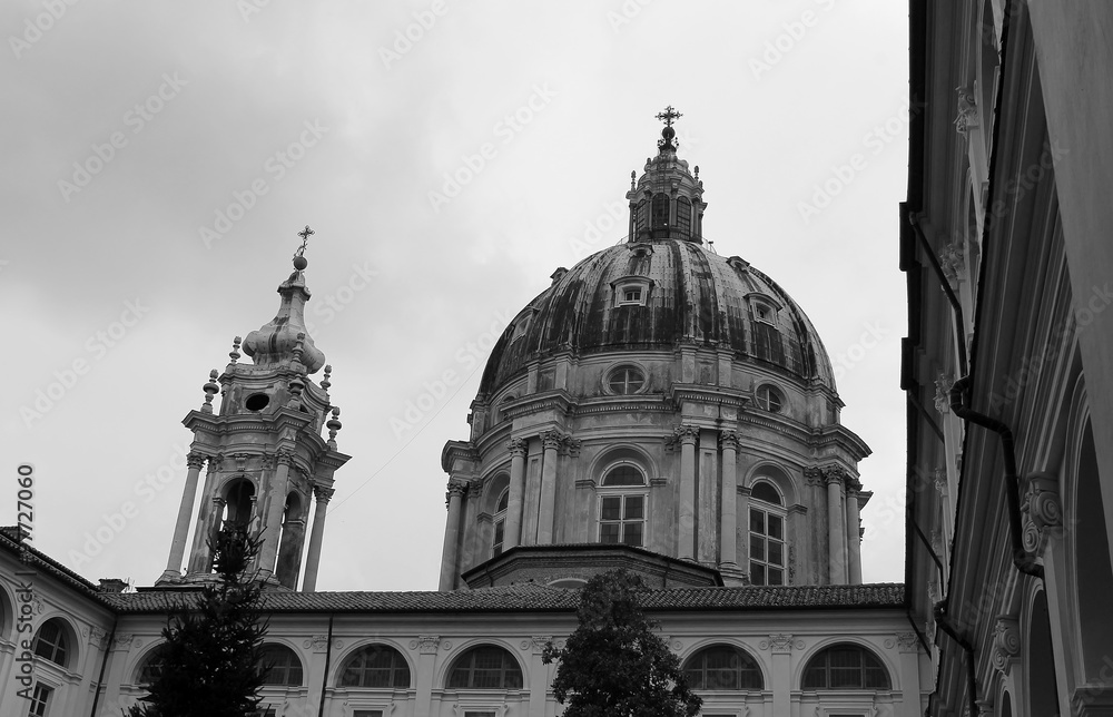 Basilica di Superga in bianco e nero