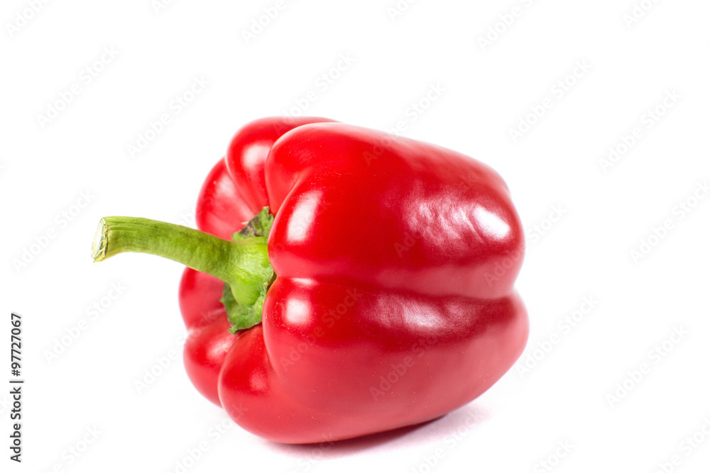 Sweet red peppers closeup