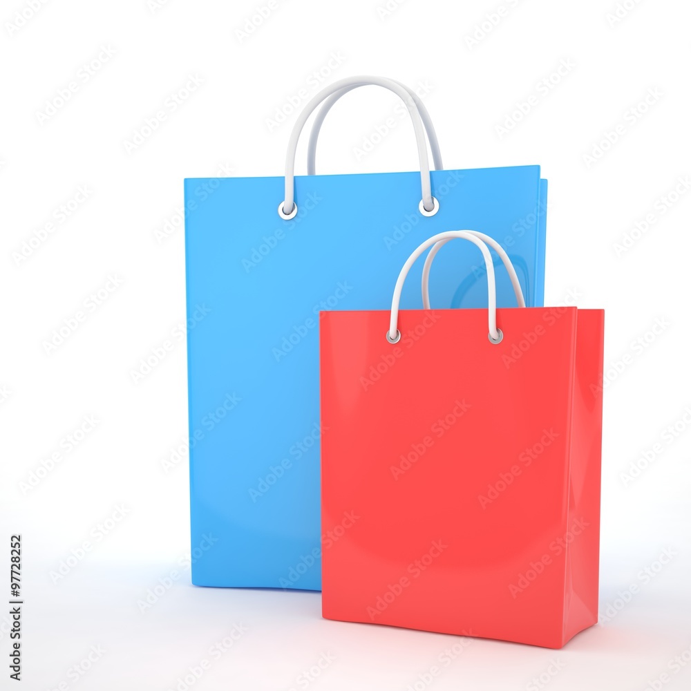 Paper Shopping Bags isolated on white background Paper Shopping Bags isolated on white background