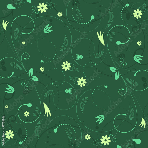 Floral vector background with vintage flower pattern.