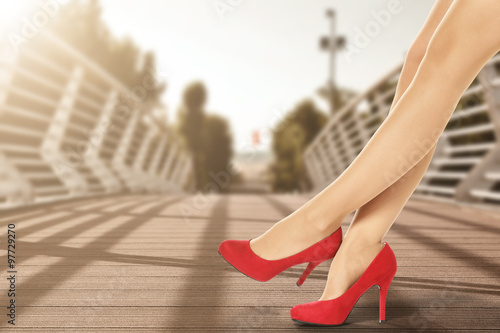 woman legs heels and pier 