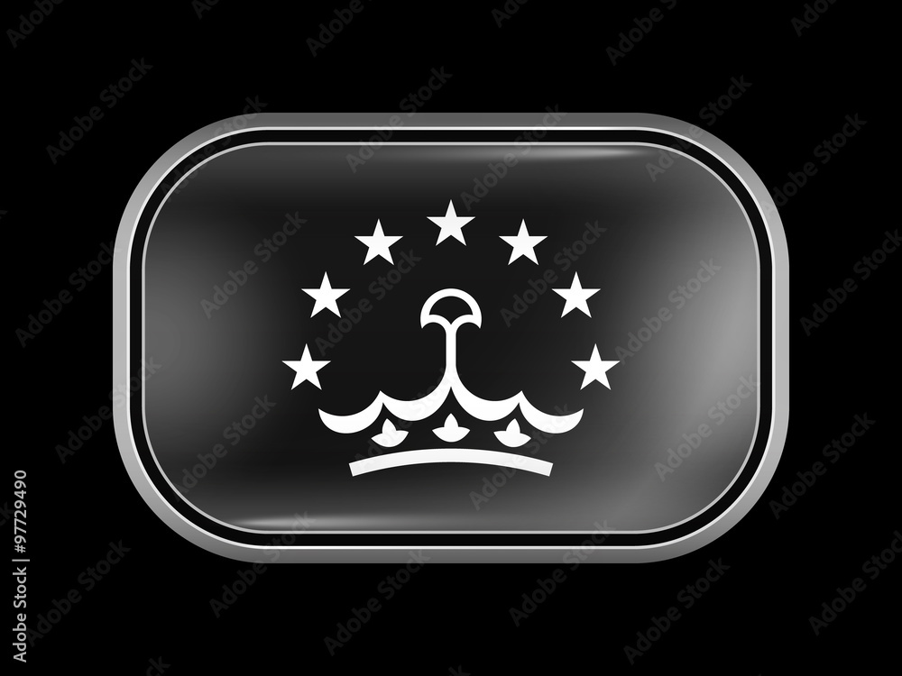 Fototapeta premium Tajikistan Variant Flag. Rectangular Shape with Rounded Corners