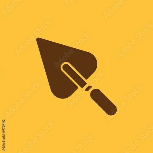 The trowel icon. Mason and building, repair, plasterer symbol. Flat