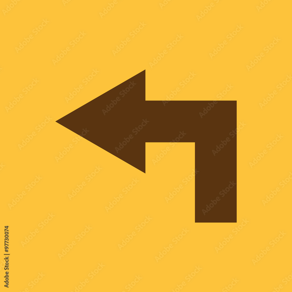The left icon. Direction and arrow, navigation symbol. Flat The left icon. Direction and arrow, navigation symbol. Flat