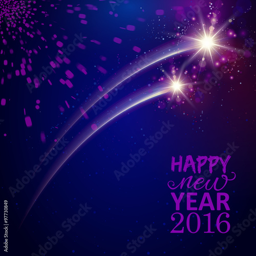 Feuerwerkslichter - Happy New Year 2016