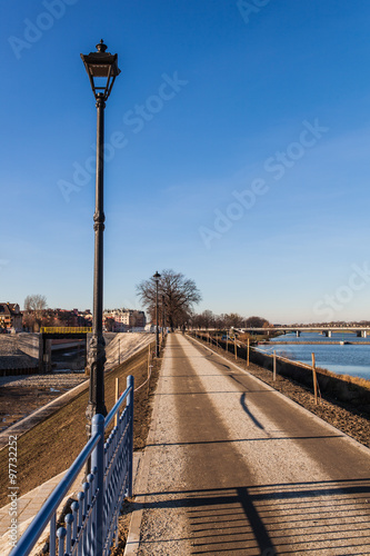 river bank with trees and blue sky © mariusz szczygieł