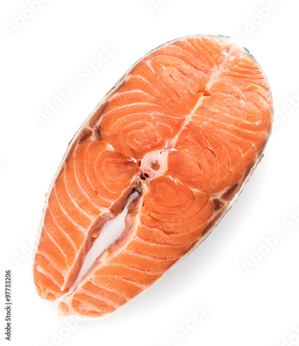Piece of raw salmon isolated