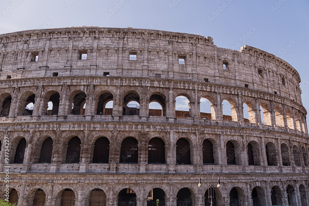 facade Coliseum in Italy Rome