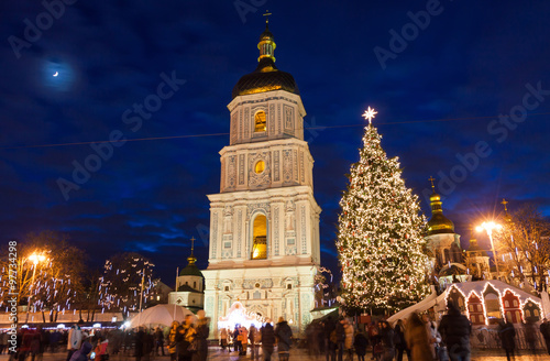 Christmas market on Sophia Square in Kyiv, Ukraine