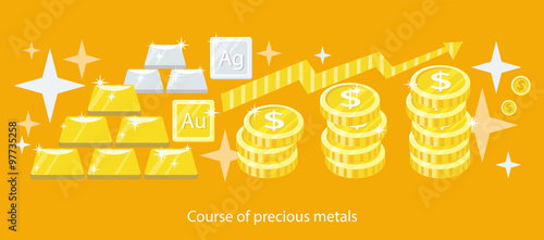Course of Precious Metals Flat Design