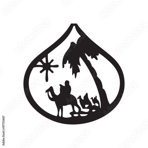 Adoration of the Magi silhouette icon vector illustration