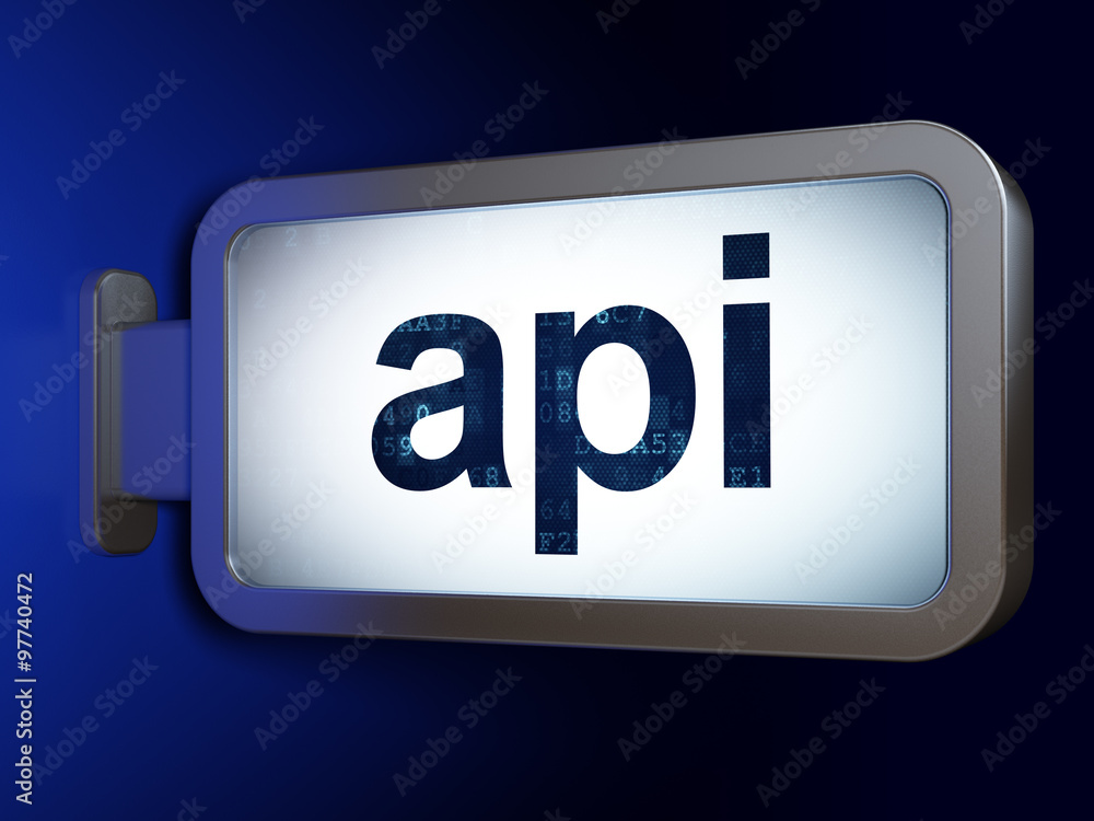 Database concept: Api on billboard background Database concept: Api on billboard background