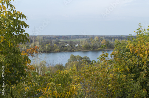 River, open space in the distance and autumn wood © Алексей Маслов
