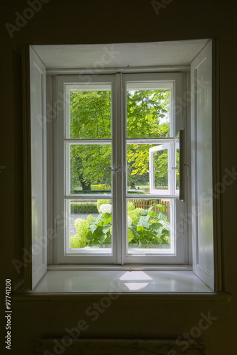 Window with view on garden