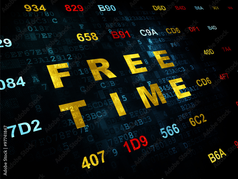 Timeline concept: Free Time on Digital background Timeline concept: Free Time on Digital background