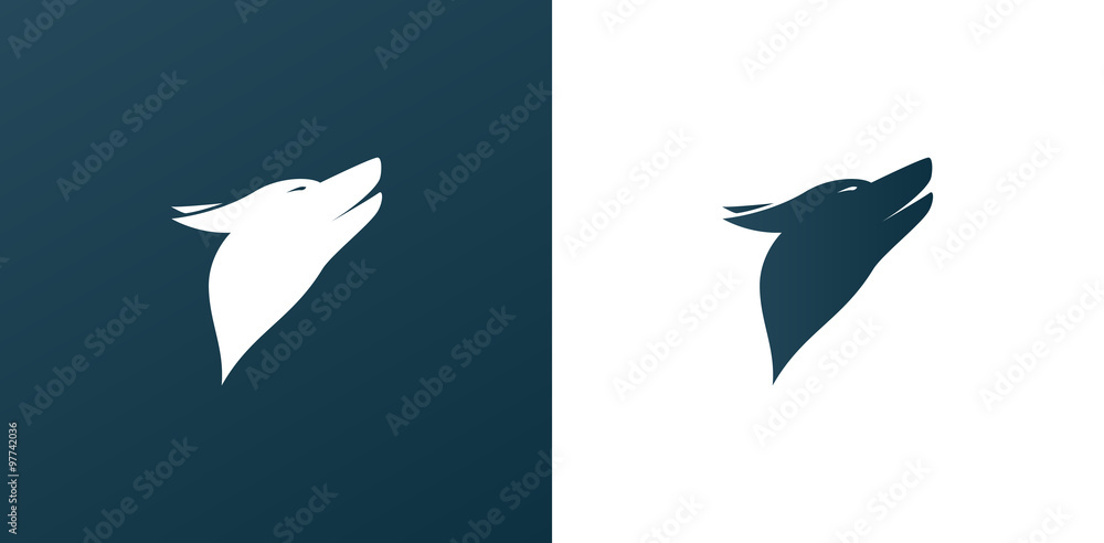 Naklejka premium Dog/ Wolf Logo Icon Background - Isolated Illustration
