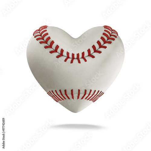 Photography Baseball heart / 3D render of heart shaped baseball