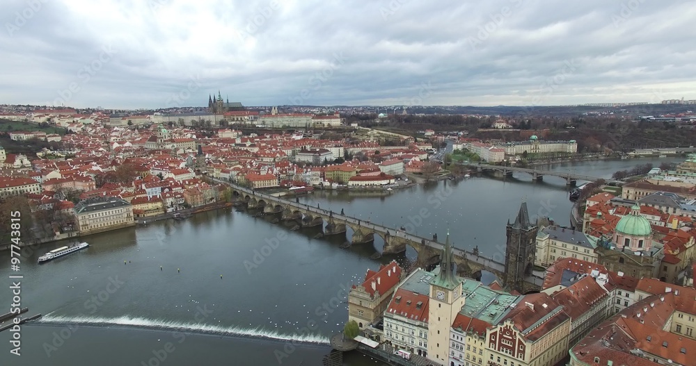 Aerial view of Prague, Czech Republic. Aerial view of Prague, Czech Republic.