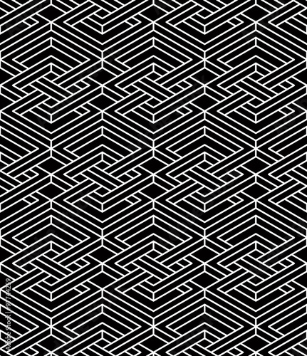 Contrast black and white symmetric seamless pattern