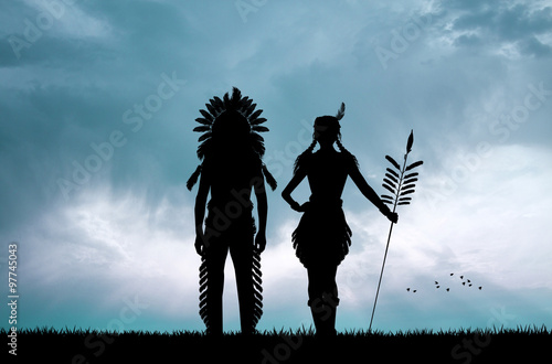 Φωτογραφία Indians couple at sunset