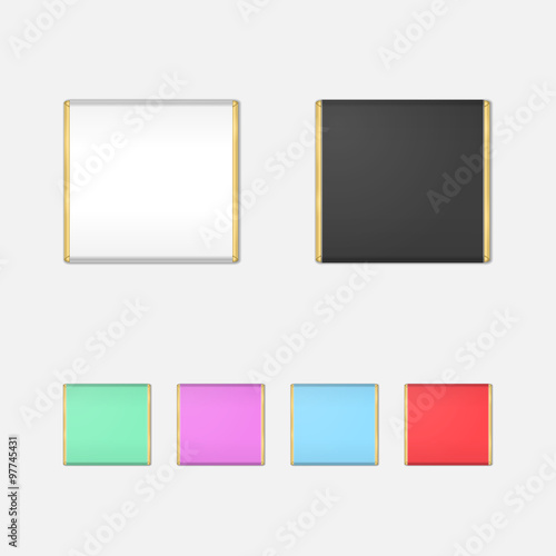 Realistic Chocolate Bar Packaging Mockup Set. Isolated Wrapping