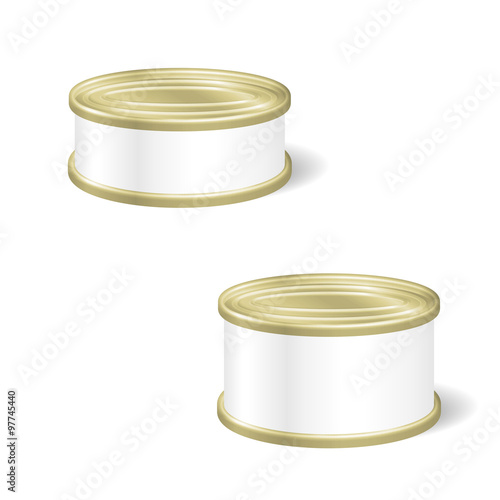 Realistic Blank Tins For Canned Food, Preserve, Conserve. Mock U