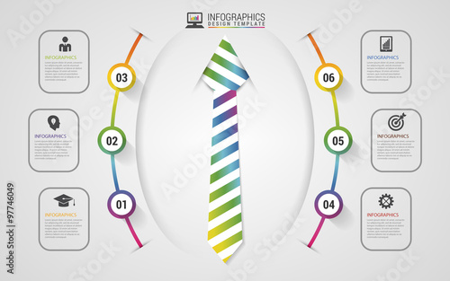 Modern business infographic concept. Businessman. Vector illustr