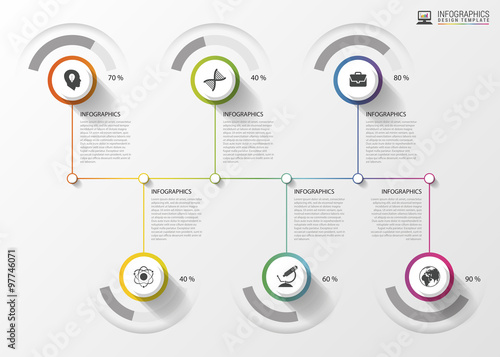 Modern Timeline Infographics. Colorful design template. Vector i