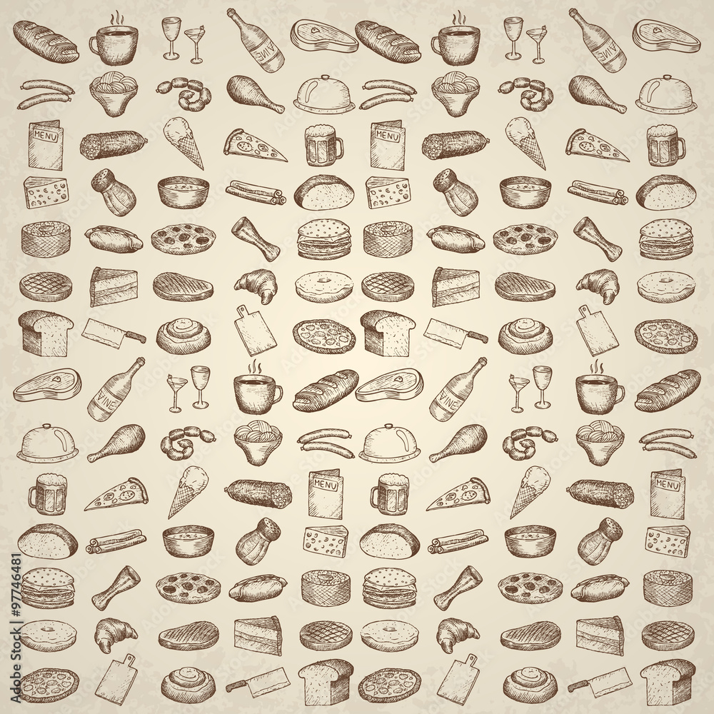 Set of restaurant icons. Set of restaurant icons.