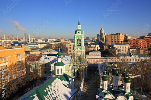 Moscow church from rooftop