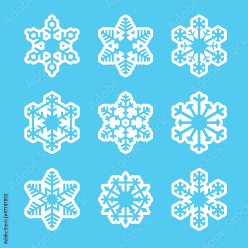 White Snowflake 9 Vector Set 2