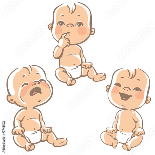 Set of baby emotions