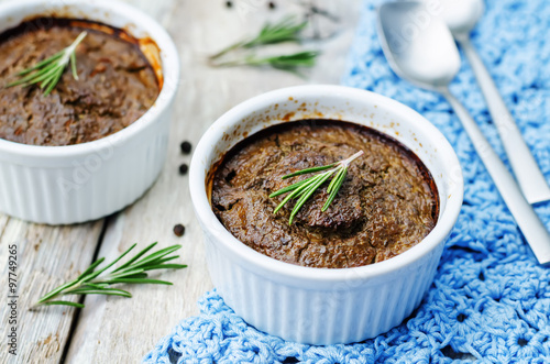 minced turkey liver souffle baked in the oven