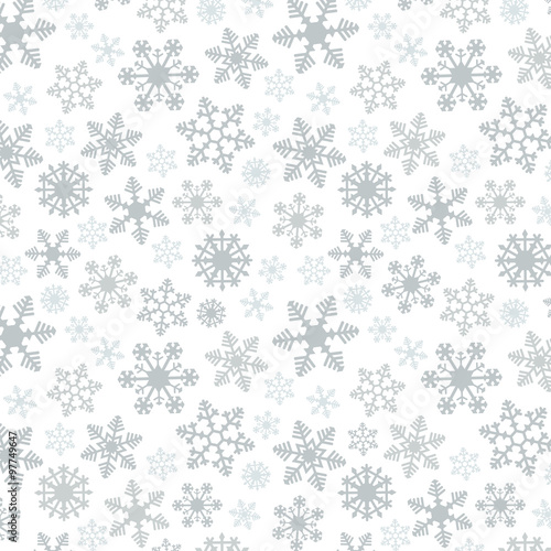 Snowflake Simple Vector Seamless Pattern 2 Silver