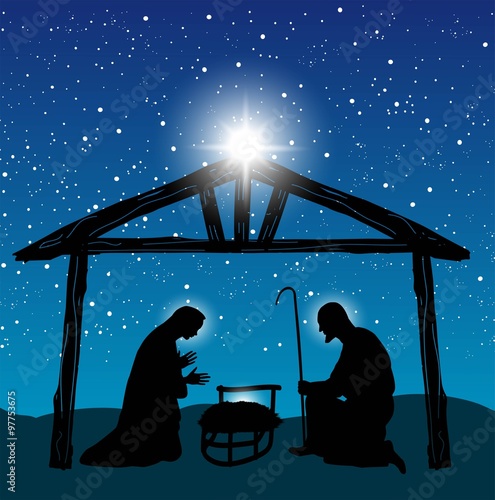 scena natalizia di natività cristiana