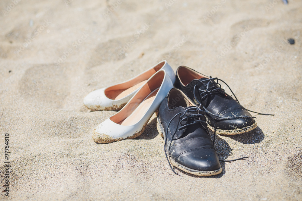 Naklejka premium white wedding shoes