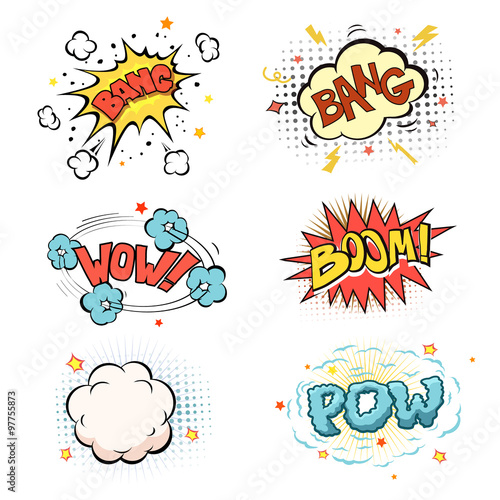 Boom. Comic book explosion set