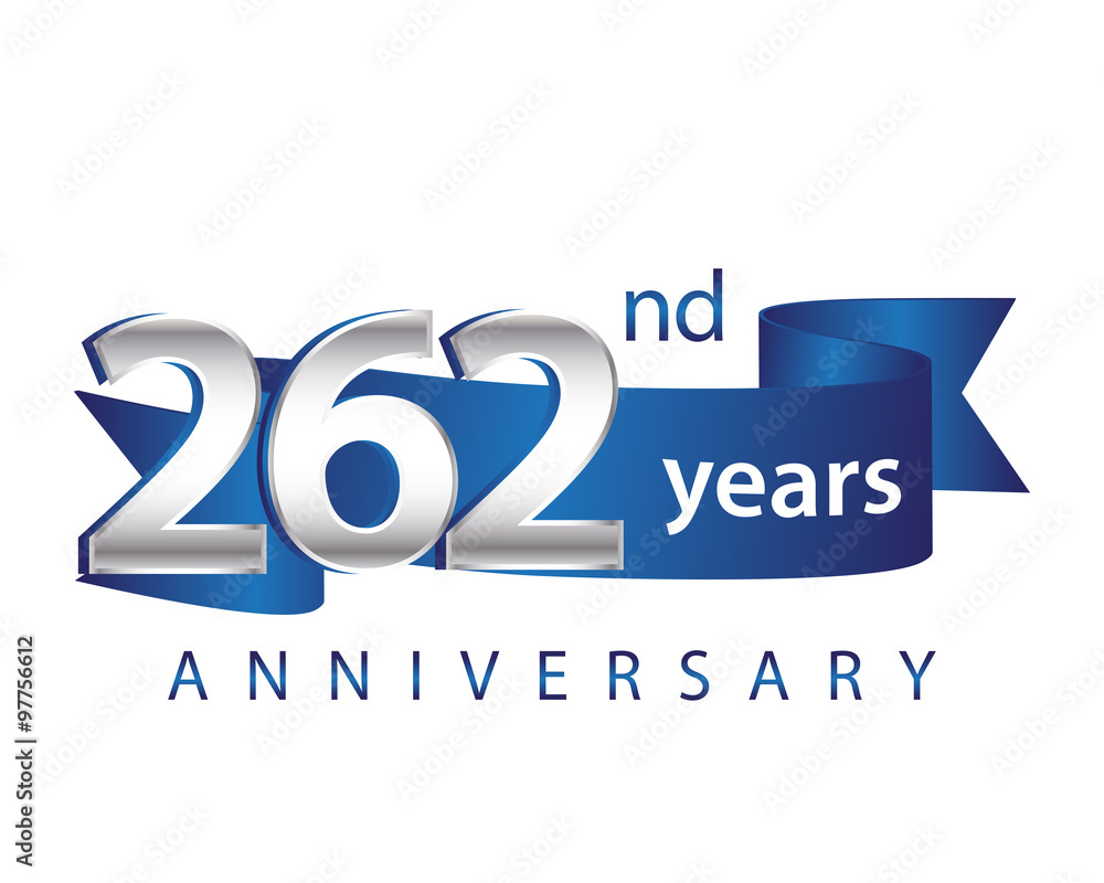 262 Years Anniversary Logo Blue Ribbon