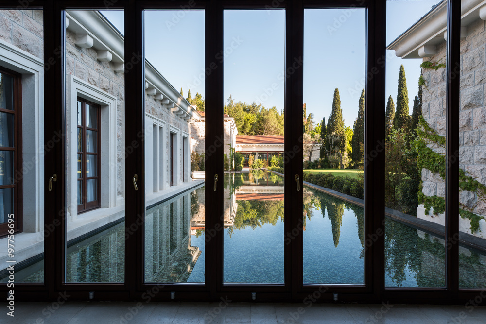 Fototapeta premium Outdoor resort pool Swimming pool of luxury hotel