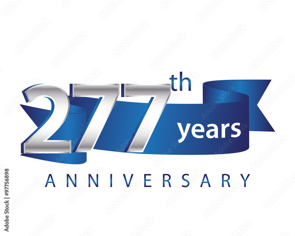277 Years Anniversary Logo Blue Ribbon