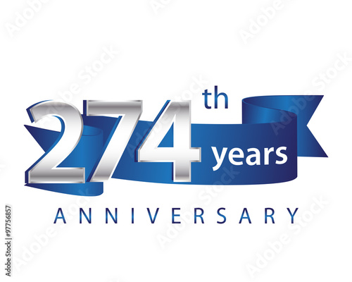 274 Years Anniversary Logo Blue Ribbon photo