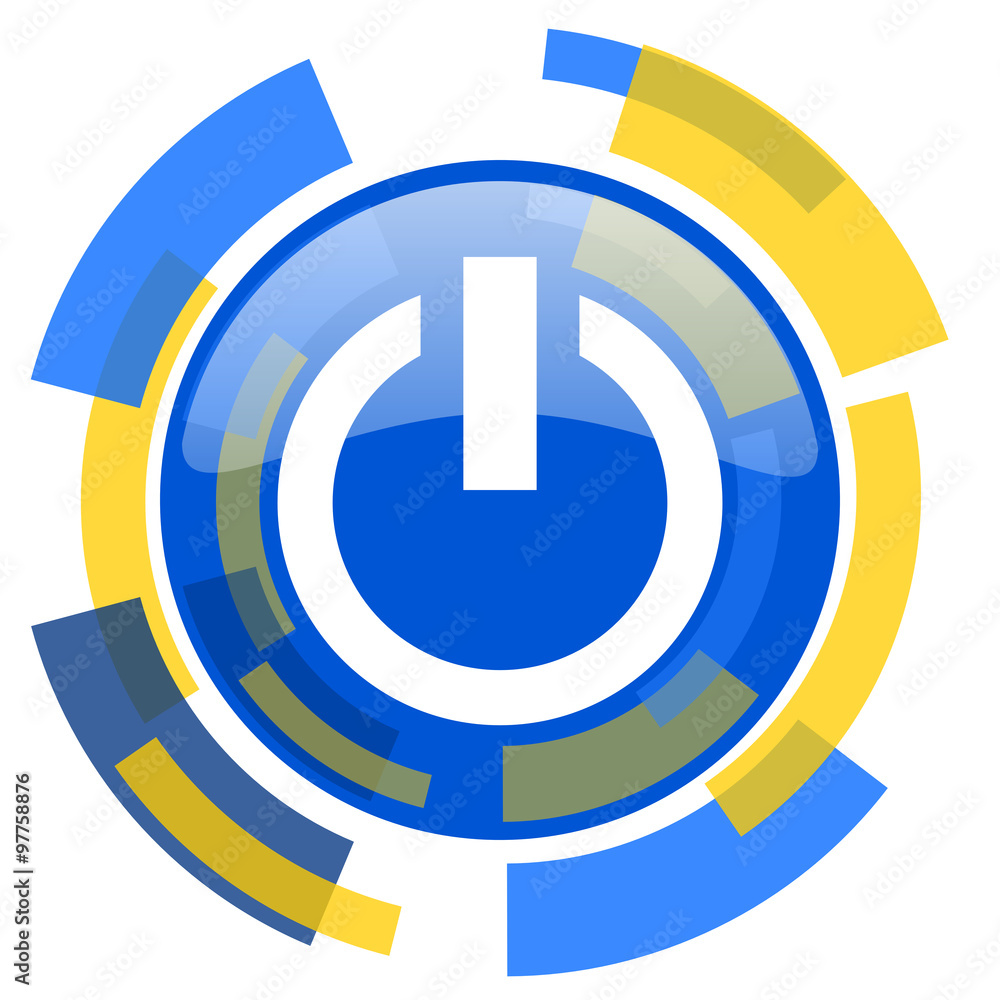 power blue yellow glossy web icon power blue yellow glossy web icon