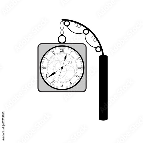 clock ancient black vector