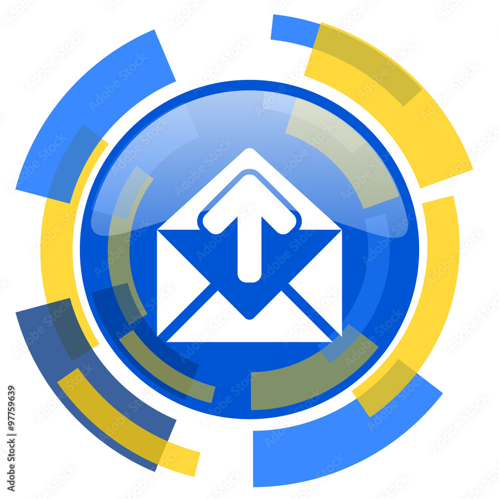 email blue yellow glossy web icon email blue yellow glossy web icon