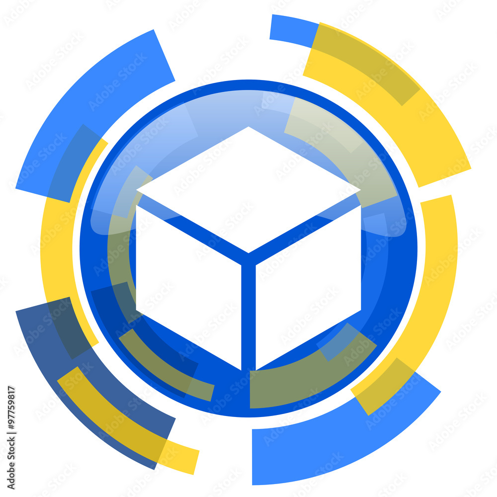 box blue yellow glossy web icon box blue yellow glossy web icon