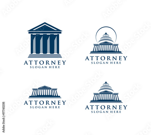 law, lawyer, attorney, pillar, vector logo design