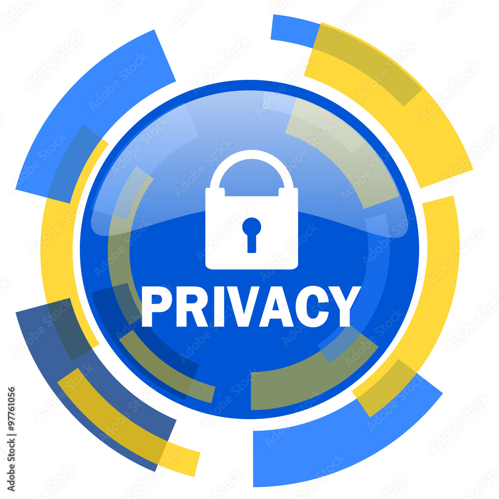 privacy blue yellow glossy web icon privacy blue yellow glossy web icon