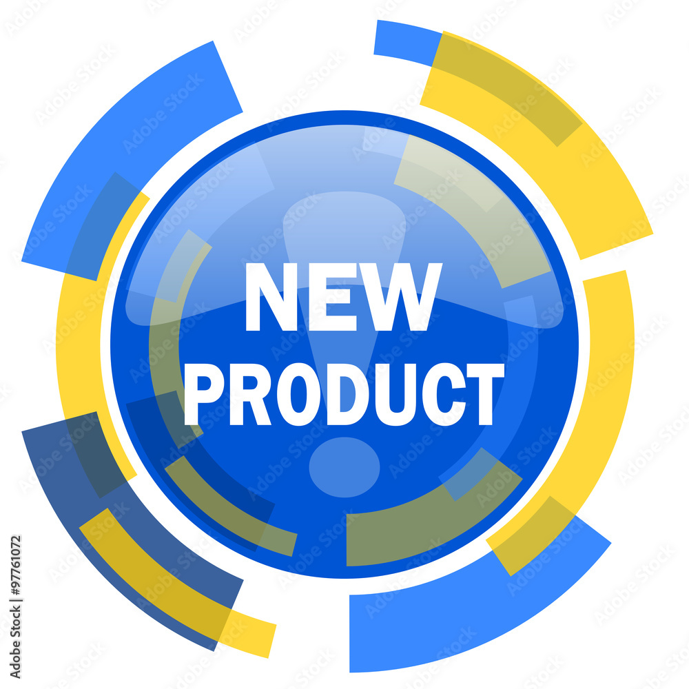 new product blue yellow glossy web icon new product blue yellow glossy web icon