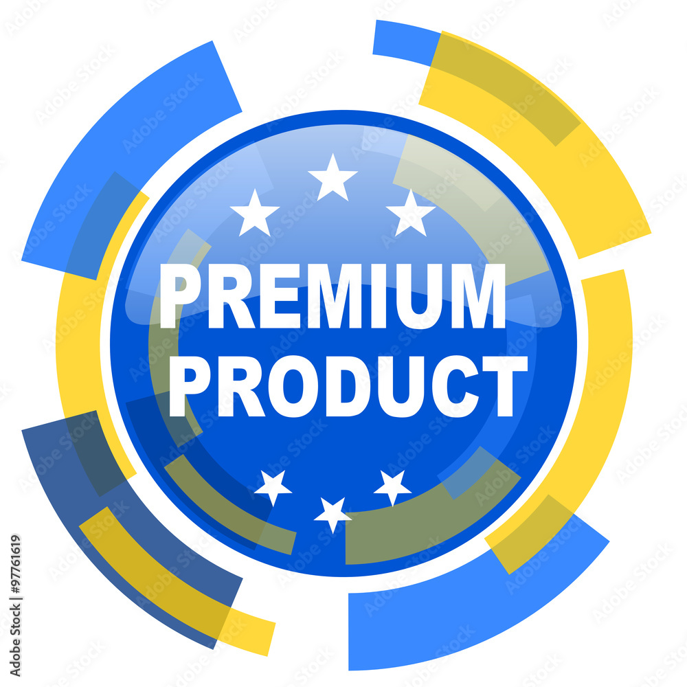 premium product blue yellow glossy web icon premium product blue yellow glossy web icon