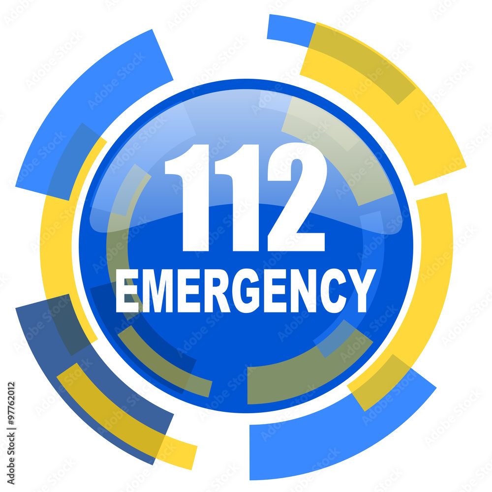 number emergency 112 blue yellow glossy web icon number emergency 112 blue yellow glossy web icon